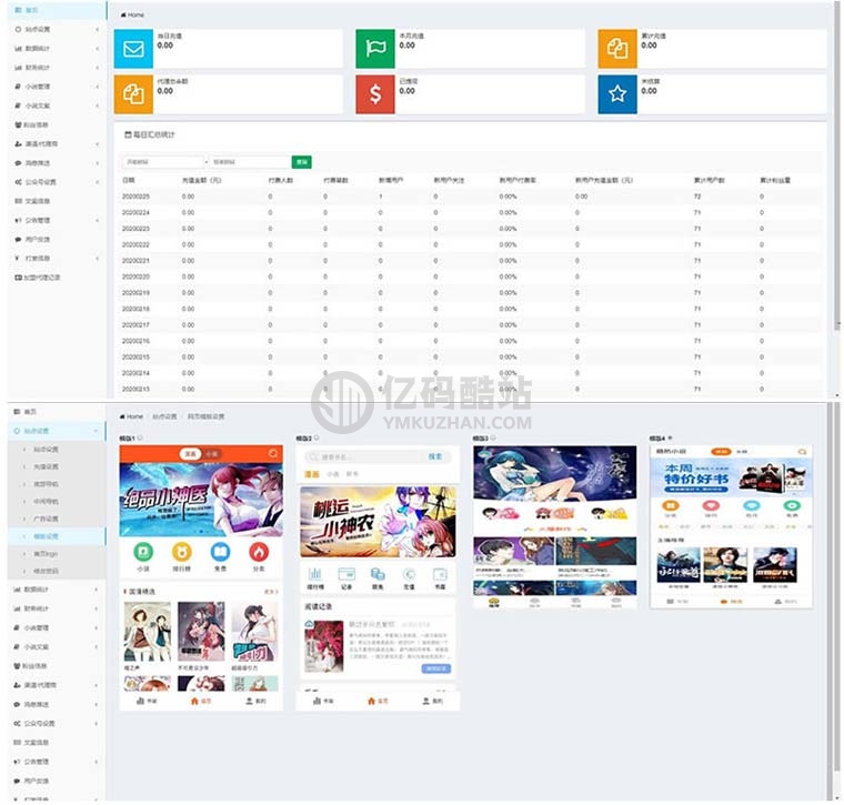 【小说系统源码】TP框架 PC、WAP可封装APP带多套模板
